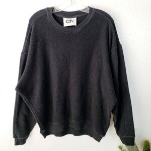 Ch Chapter French Terry Sweatshirt Pullover Black size Large Men's Sweater